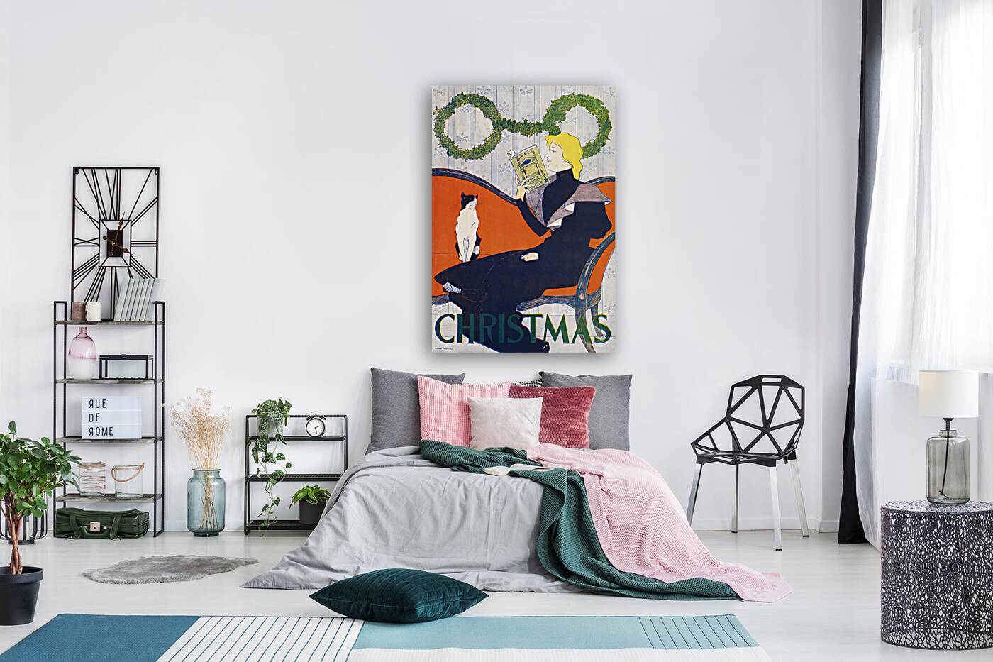 Vintage Christmas 1894 by Edward Penfield Reproduction