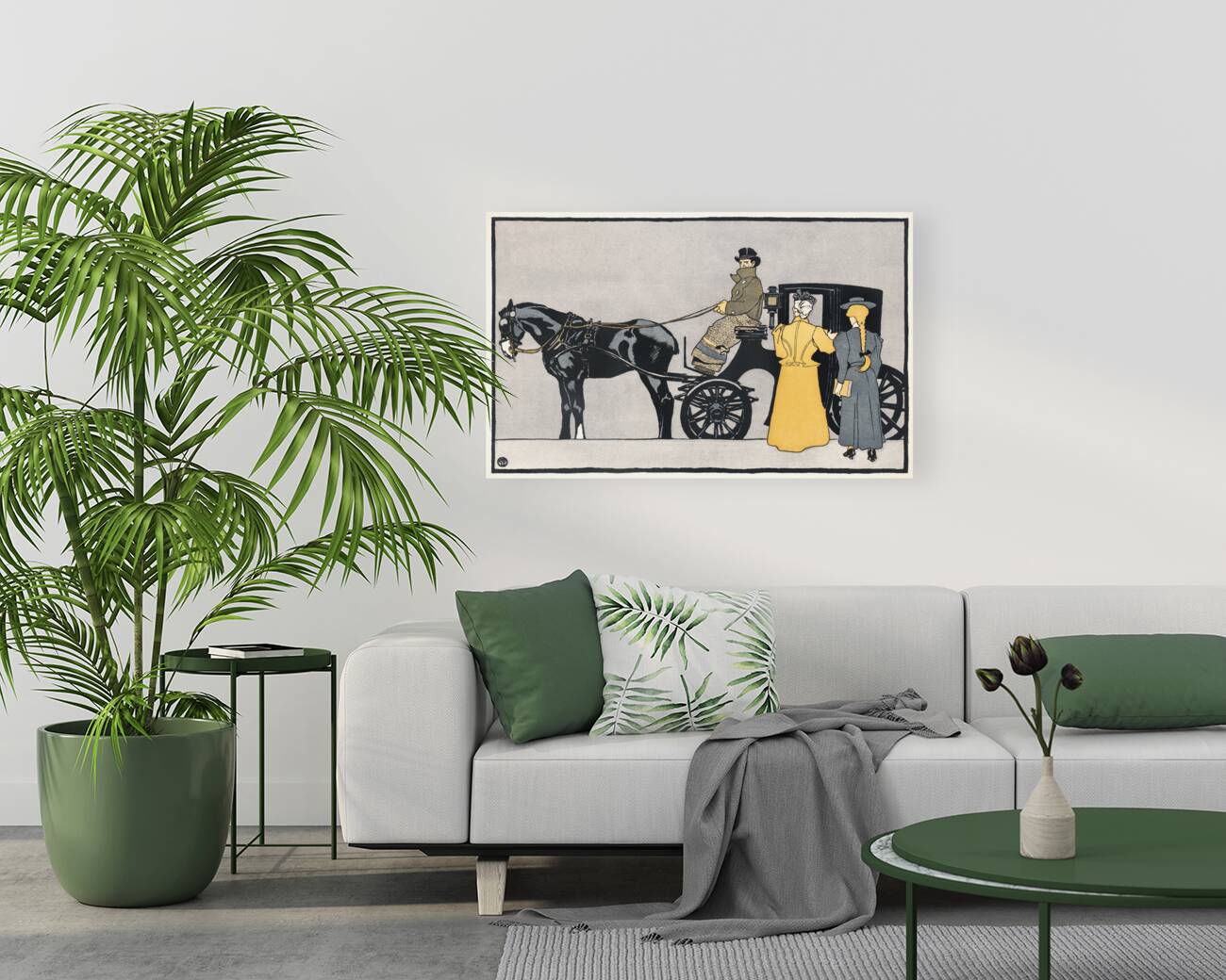 Horse carriage 1898 by Edward Penfield Reproduction