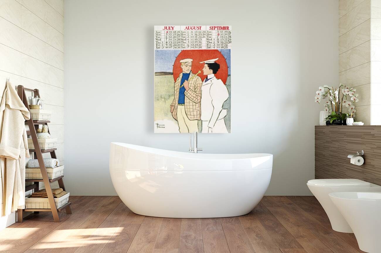 Vintage calendar 1897 by Edward Penfield Reproduction