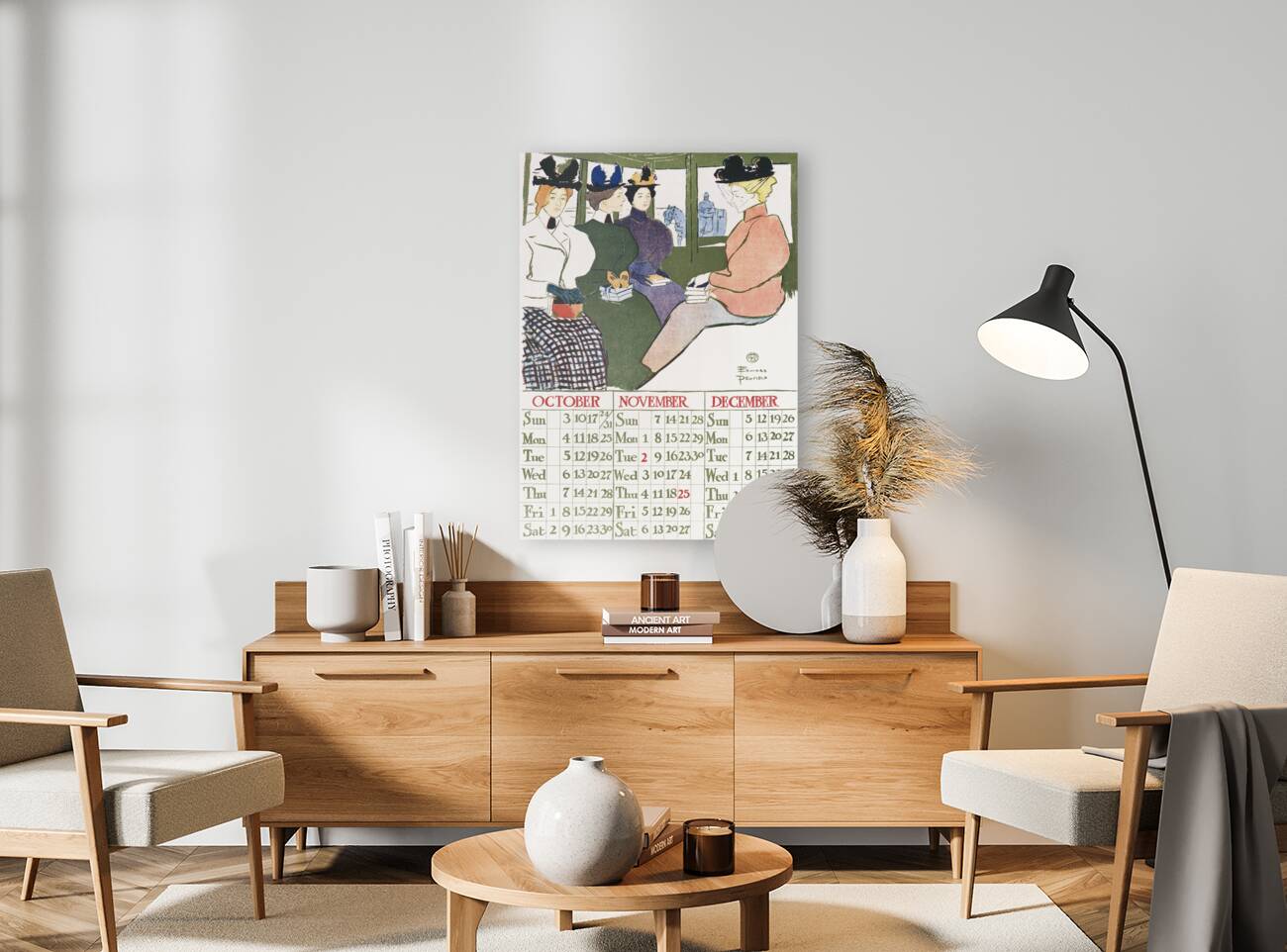 Vintage calendar 1897 by Edward Penfield Reproduction