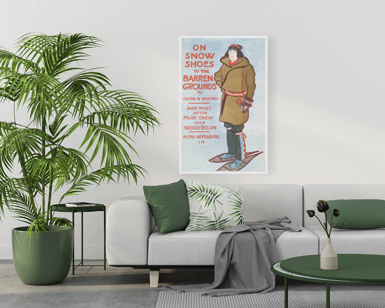 On Snow Shoes to The Barren Grounds by Casper W. Whitney 1896 by Edward Penfield Reproduction