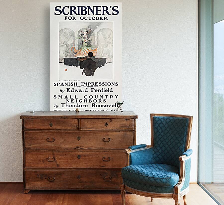 Scribners for October ca. 1890-1907 by Edward Penfield Reproduction