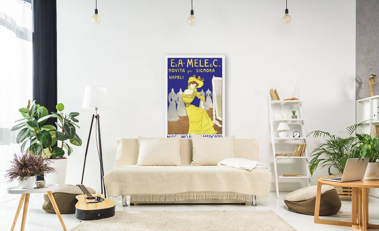 E. & A. Mele & C. novita per signora Napoli: Massimo Buono mercato / / L. Cappiello 1902 by Leonetto Cappiello Reproduction