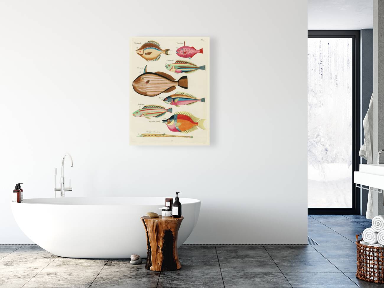 Colourful and surreal illustrations of fishes found in Moluccas Indonesia and the East Indies by Louis Renard 1678 -1746 from Histoire naturelle des plus rares curiositez de la mer des Indes 1754. Reproduction