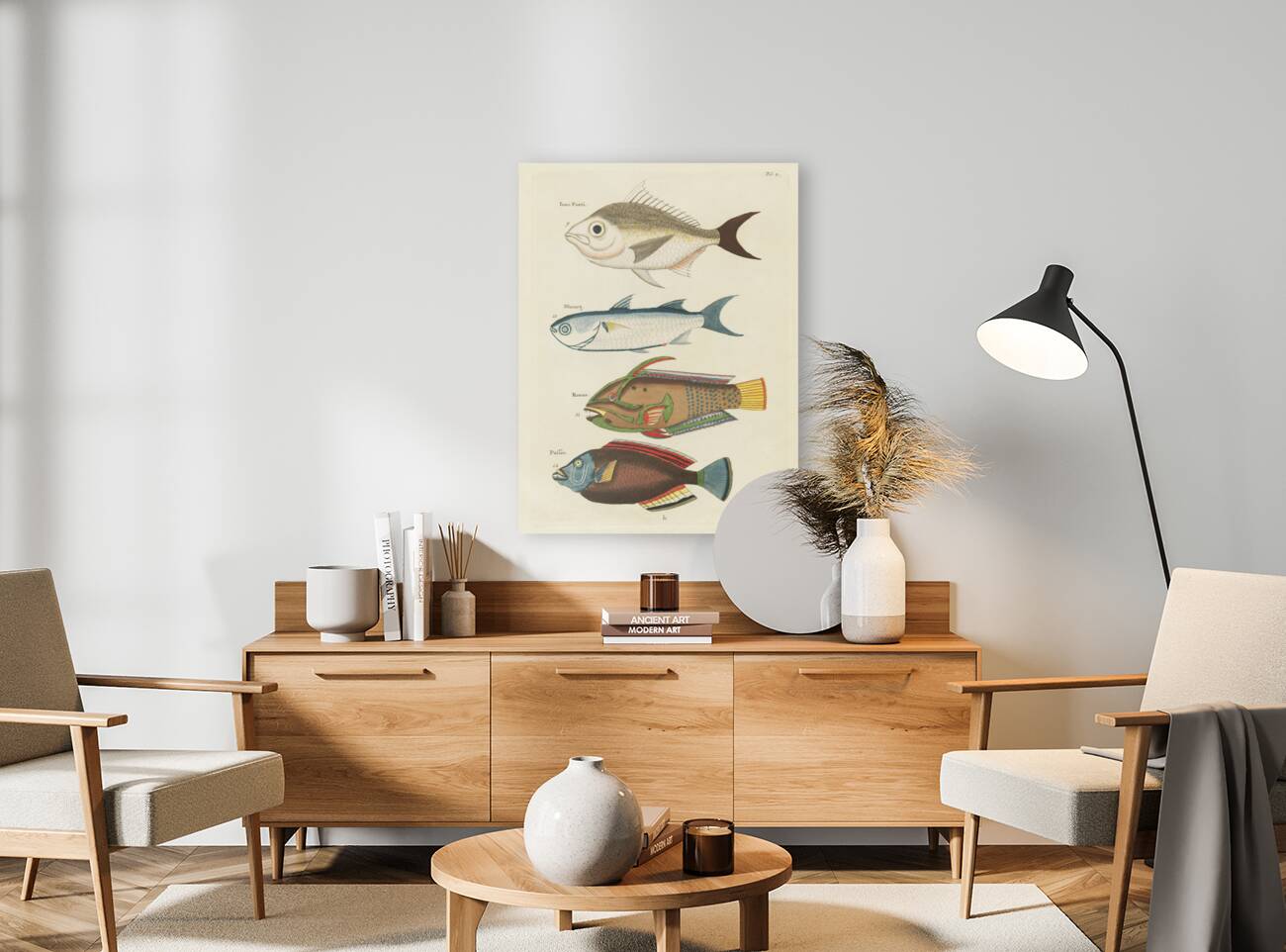 Colourful and surreal illustrations of fishes found in Moluccas Indonesia and the East Indies by Louis Renard 1678 -1746 from Histoire naturelle des plus rares curiositez de la mer des Indes 1754. Reproduction