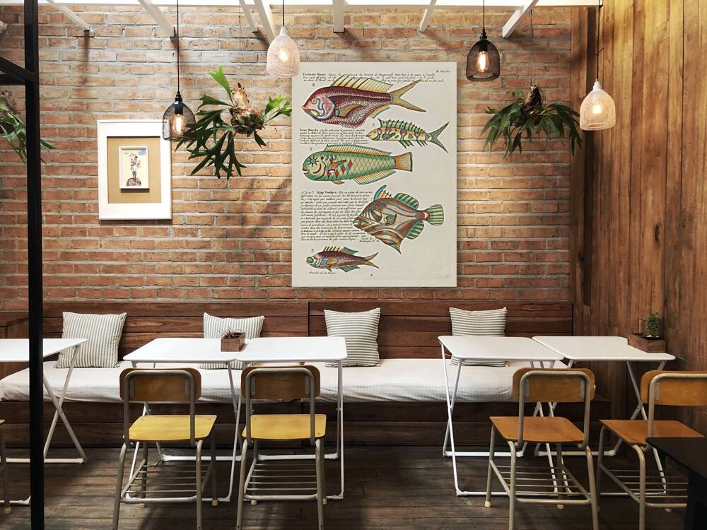 Colourful and surreal illustrations of fishes found in Moluccas Indonesia and the East Indies by Louis Renard 1678 -1746 from Histoire naturelle des plus rares curiositez de la mer des Indes 1754. Reproduction