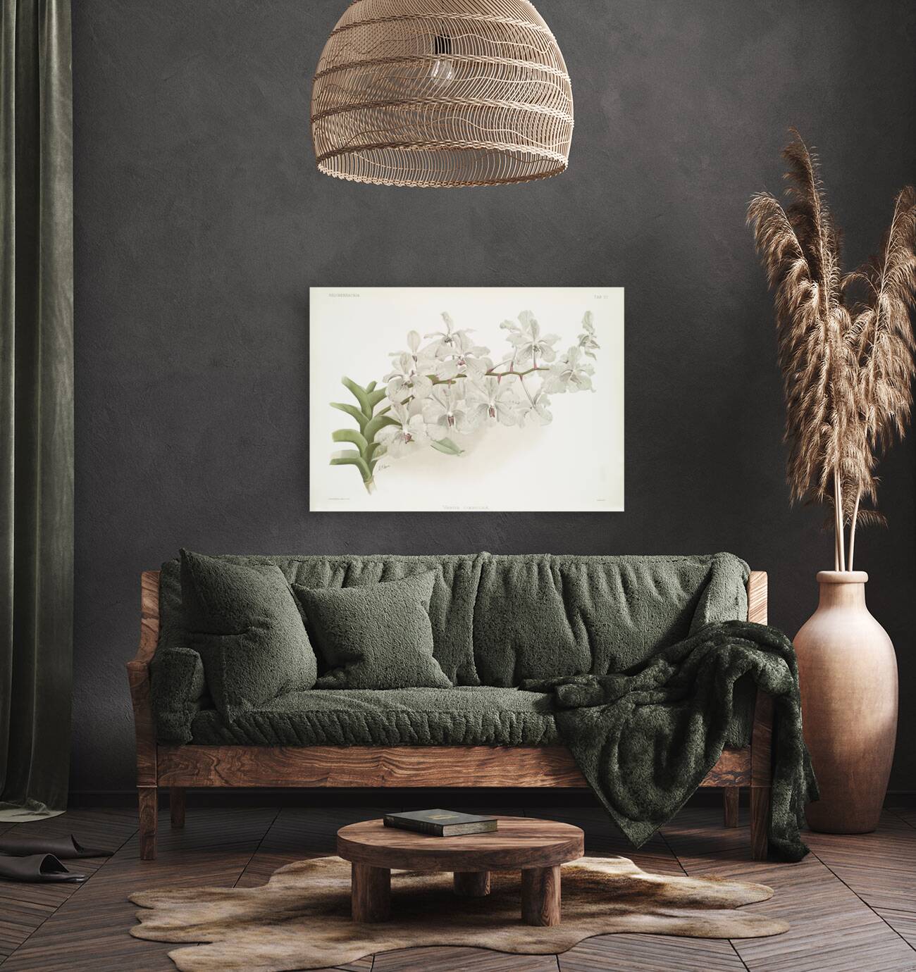 Vanda ccerulea from Reichenbachia Orchids 1888-1894 illustrated by Frederick Sander 1847-1920.  Reproduction