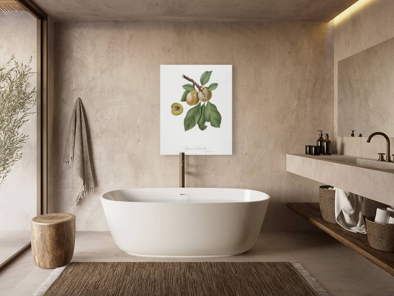 Winter citron Pyrus virgolata from Pomona Italiana 1817 - 1839 by Giorgio Gallesio 1772-1839.  Reproduction