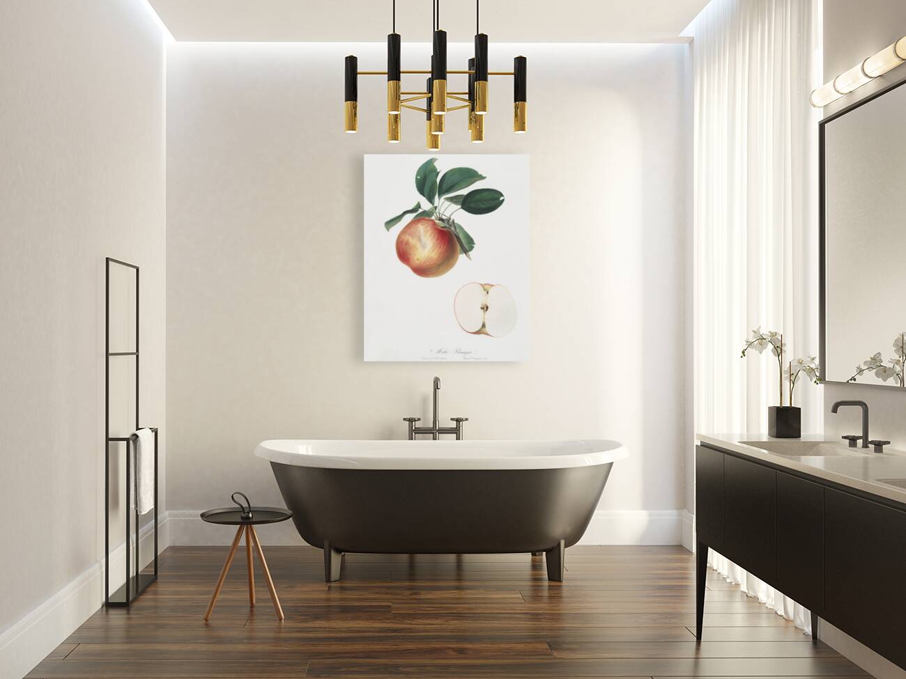 Apple Malus domestica from Pomona Italiana 1817 - 1839 by Giorgio Gallesio 1772-1839.  Reproduction