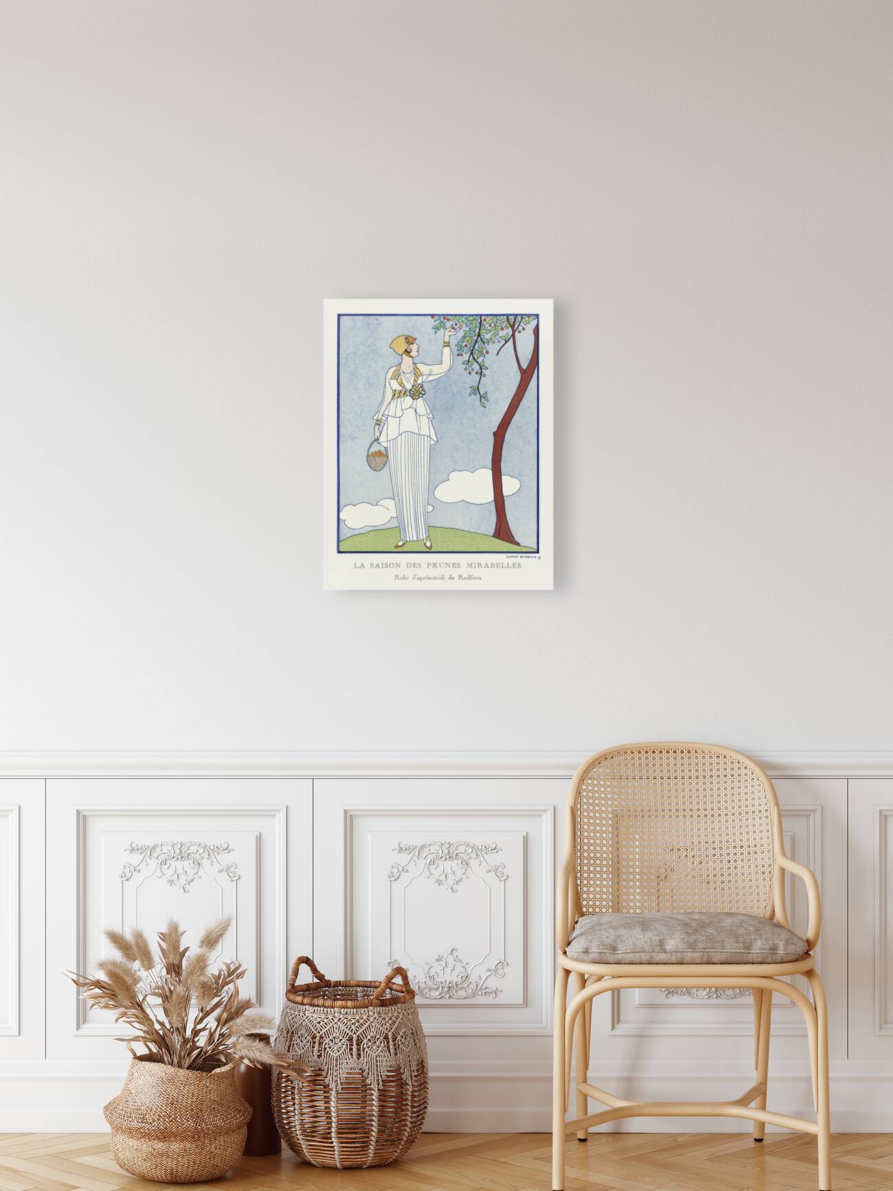 La saison des prunes mirabelles: Robe dapr&egraves-midi de Redfern 1914 fashion illustration  by George Barbier.  Reproduction