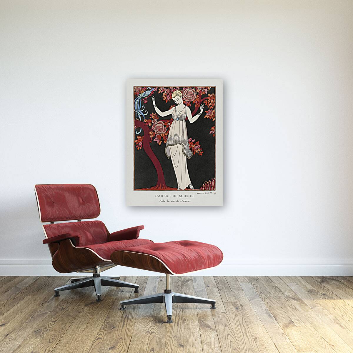 LArbre de science: Robe du soir de Doeuillet 1914 fashion illustration  by George Barbier.  Reproduction