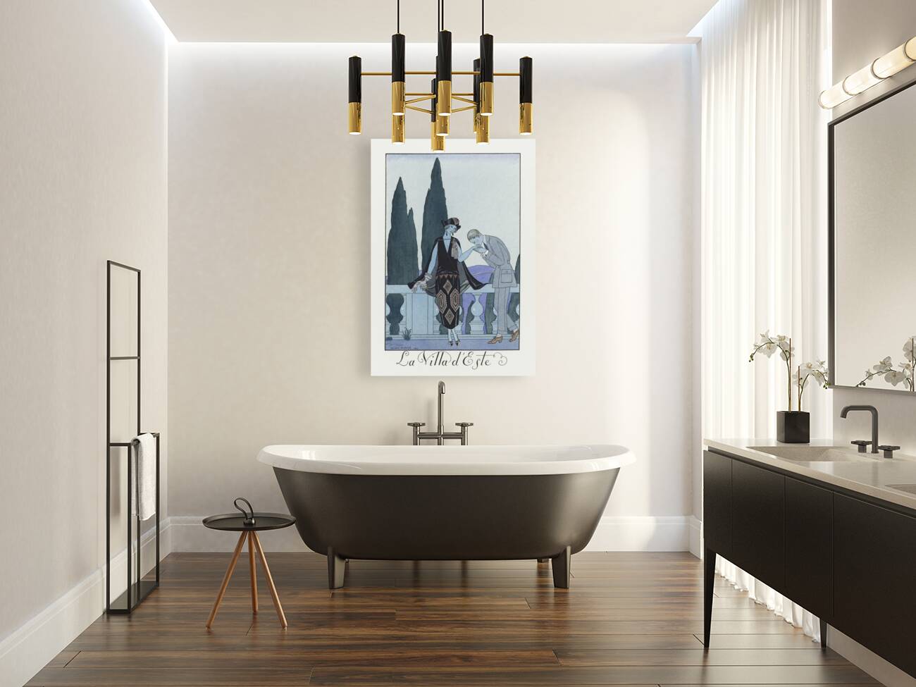 La Villa dEste: France XXe siecle 1923 fashion illustration  by George Barbier.  Reproduction