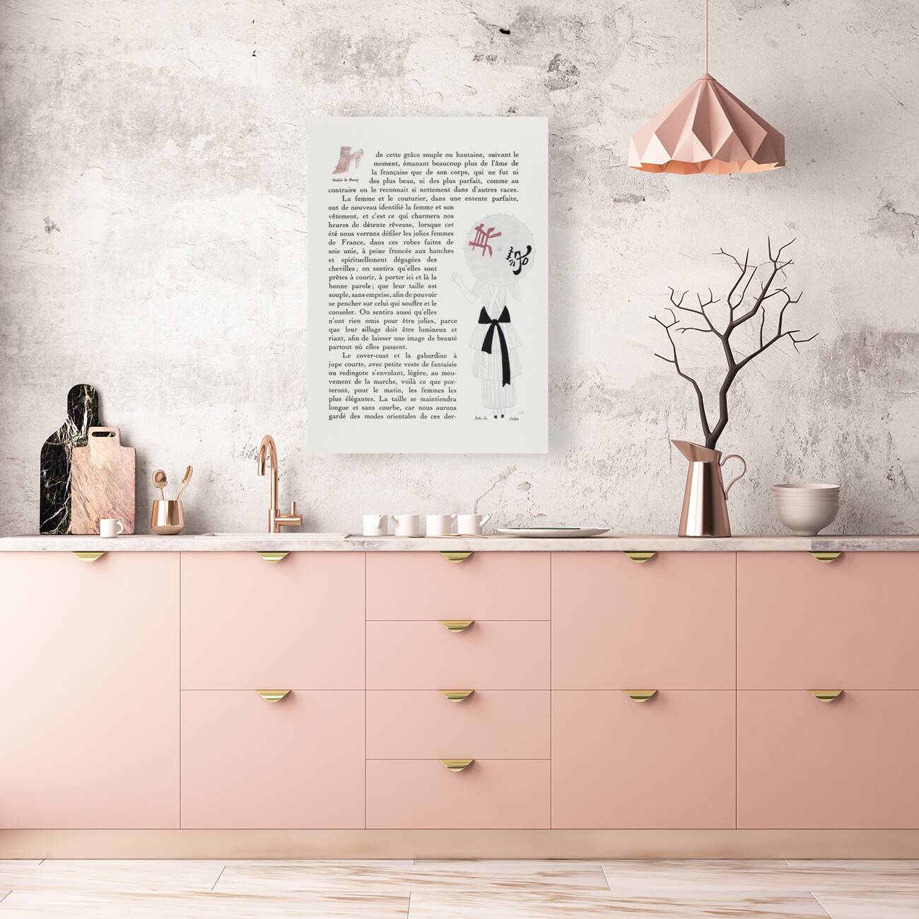 Autours Simples 1915 fashion illustration by George Barbier.  Reproduction