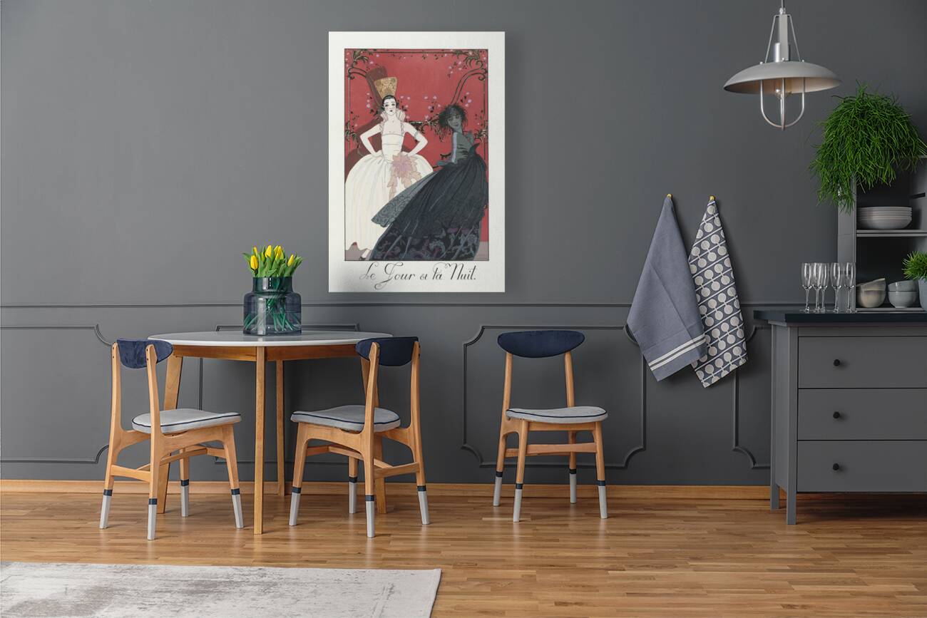 Le Jour et la Nuit 1922 fashion illustration  by George Barbier.  Reproduction