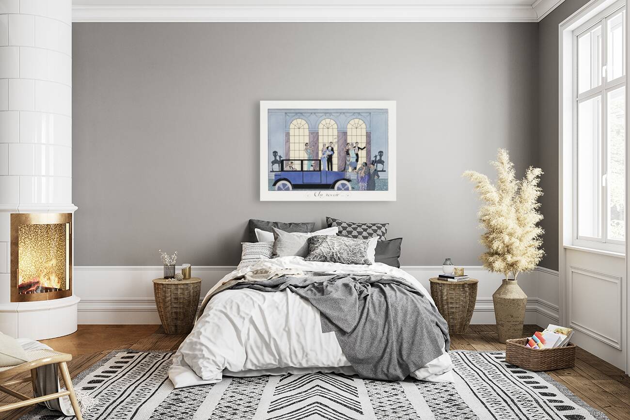 Au Revoir 1920 fashion illustration  by George Barbier. Reproduction