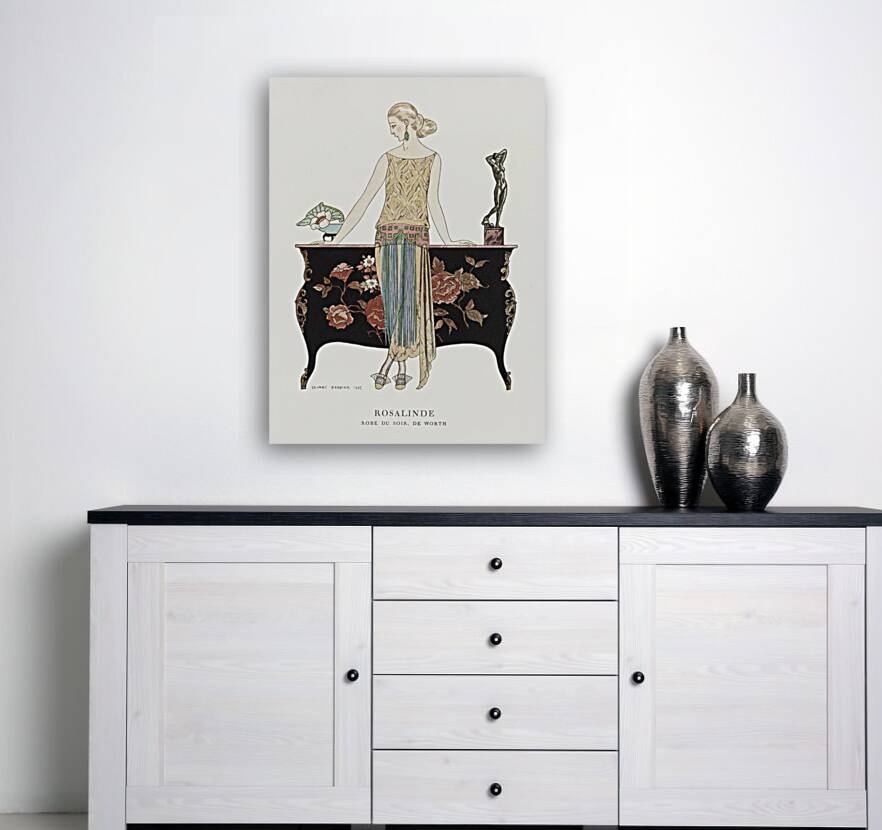 Rosalinde: Robe du soir 1922 fashion illustration  by George Barbier.  Reproduction