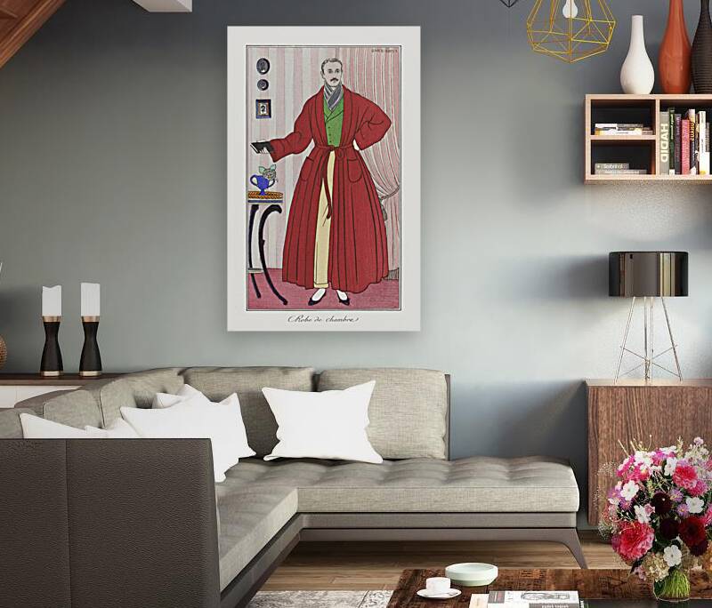 Costumes Parisiens 1913 fashion illustration  by George Barbier.  Reproduction