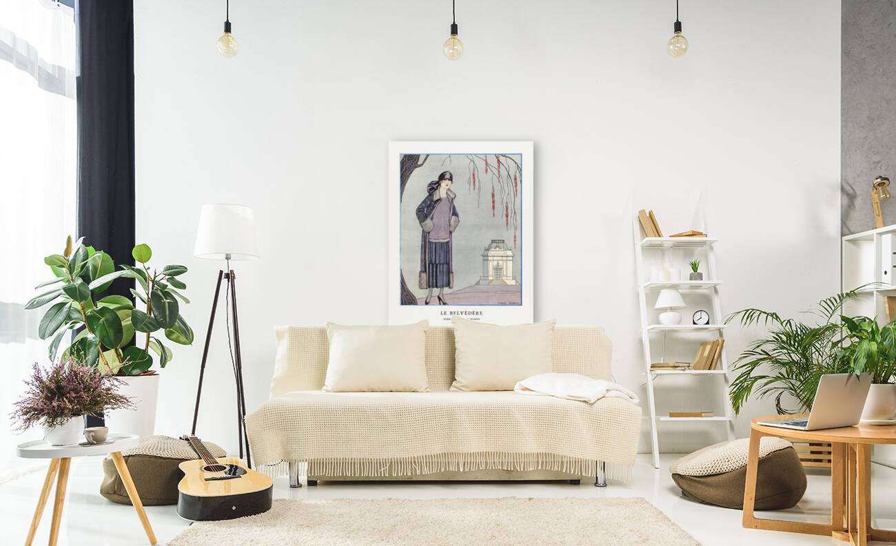 Le Belv&eacuted&egravere 1924 fashion illustration  by George Barbier.  Reproduction