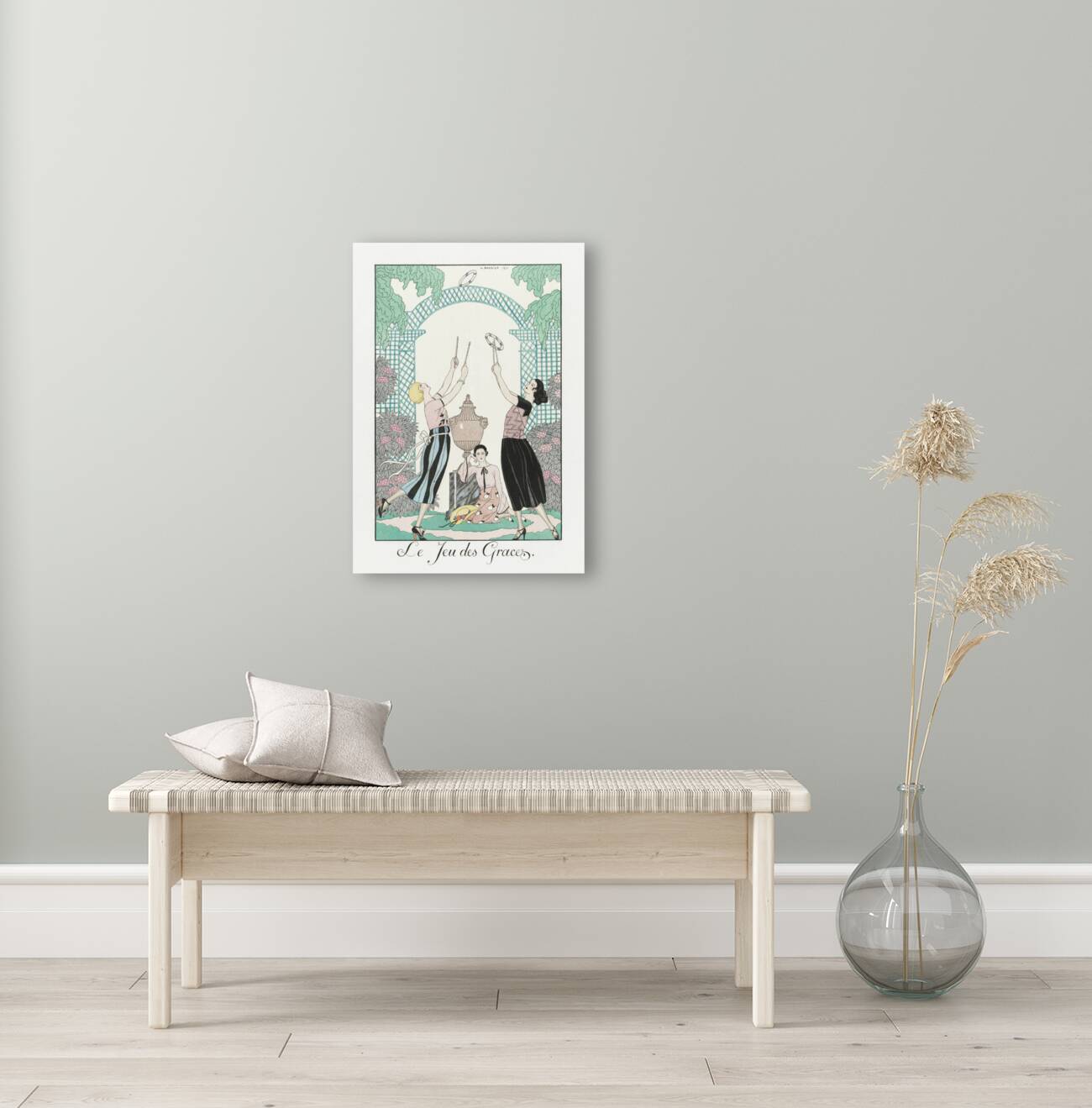 Le Jeu des Graces 1922 fashion illustration  by George Barbier.  Reproduction