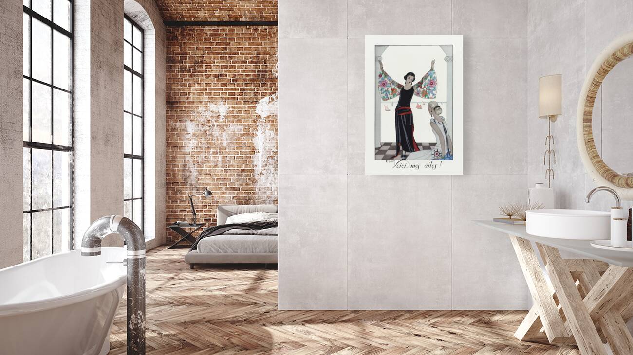 Voici mes ailes! 1923 fashion illustration  by George Barbier.  Reproduction