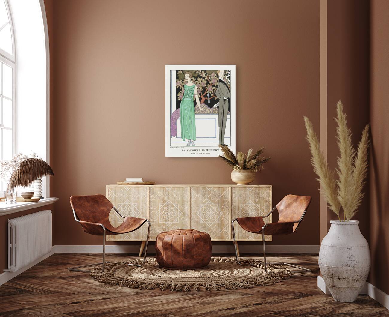 La premiere imprudence: Robe du soir de Beer 1921 fashion illustration  by George Barbier.  Reproduction