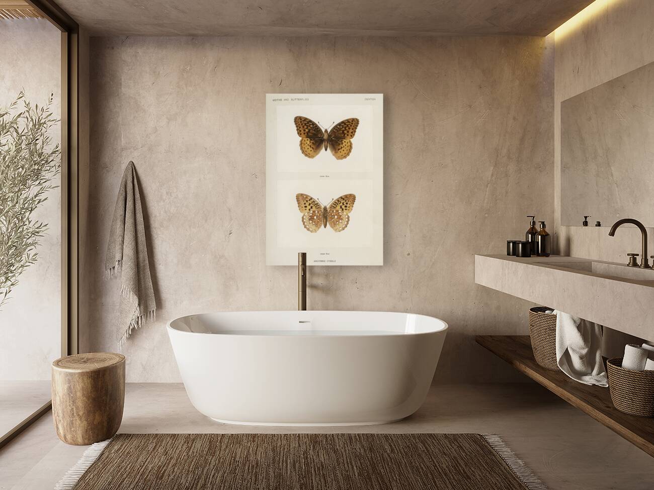 Great Spangled Fritillary Argynnis Cybele from Moths and butterflies of the United States 1900 by Sherman F. Denton 1856-1937.  Reproduction