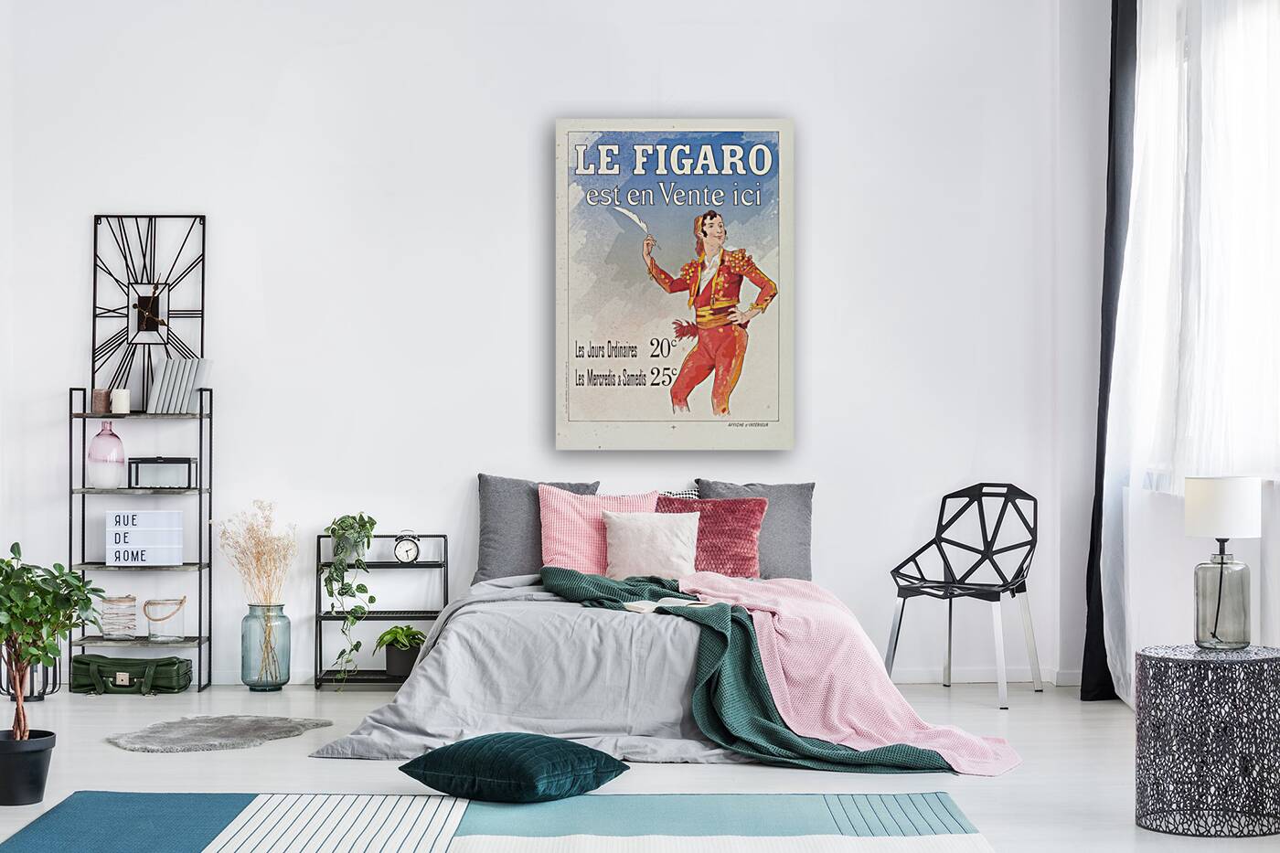 Reclamebiljet voor Le Figaro 1885 Poster by Jules Chéret Reproduction