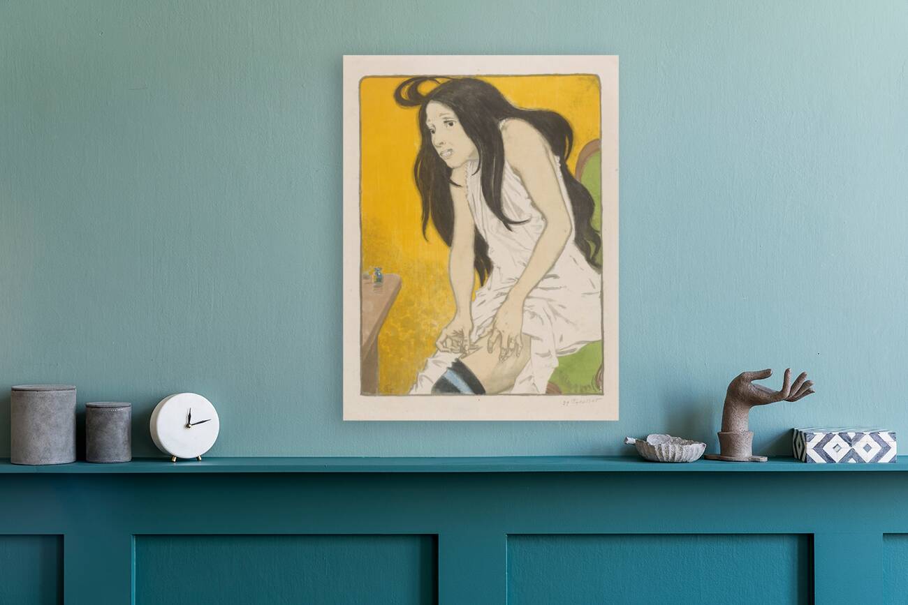 Morfineverslaafde vrouw 1897 Illustration by Eugène Samuel Grasset Reproduction