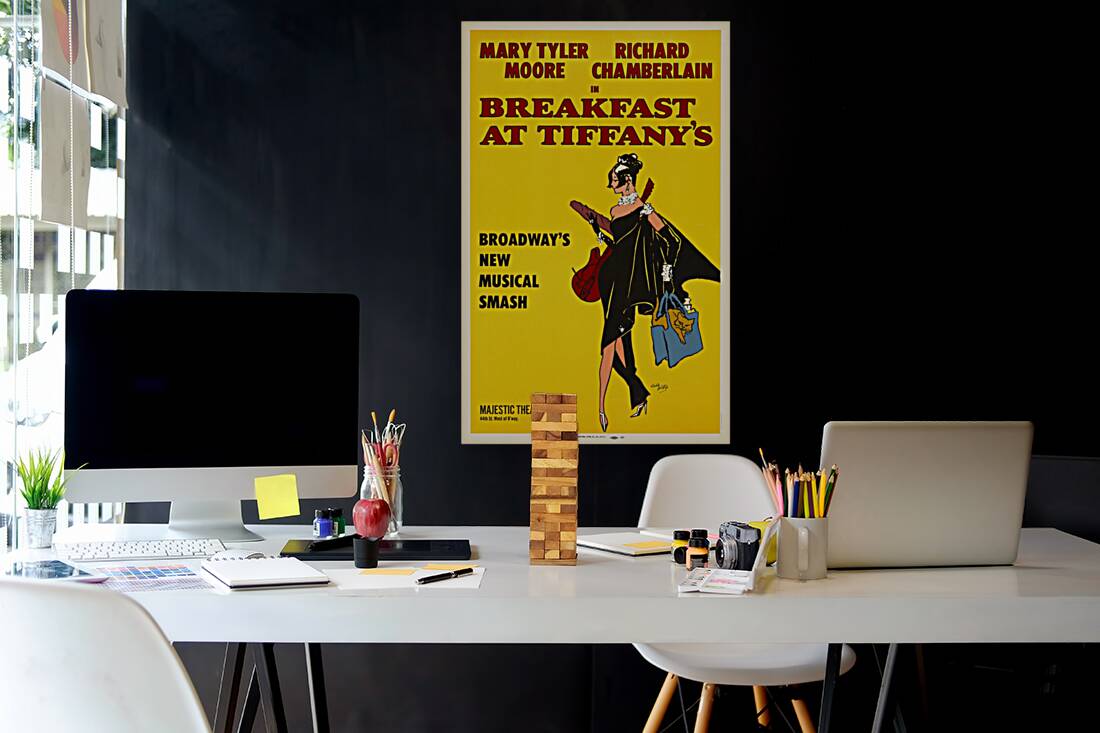 Breakfast at Tiffany’s 1966 Freddy Weltop American 20th Century  Artcraft Lithograph Poster Reproduction