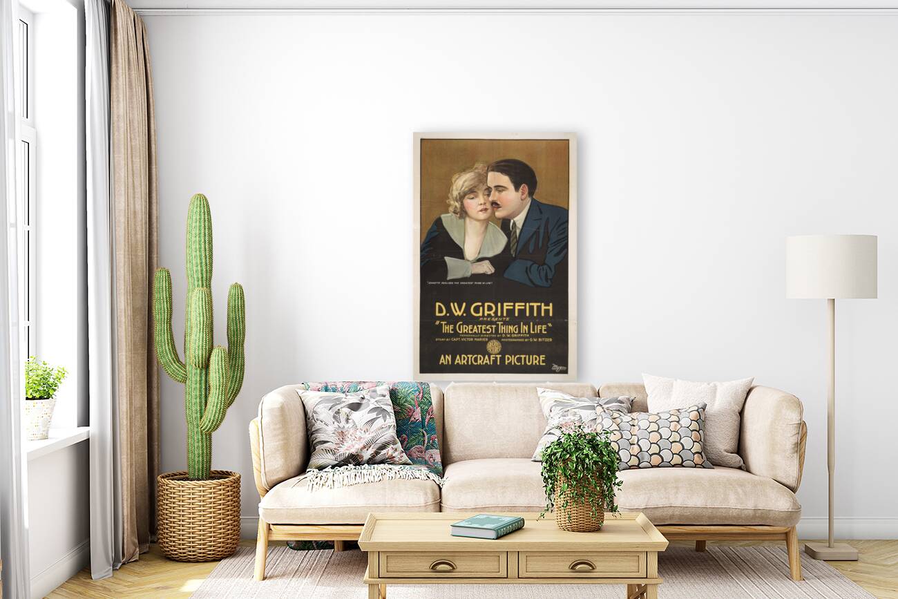 D. W. Griffith presents The greatest thing in life 1918 Morgan Lithograph Poster Reproduction