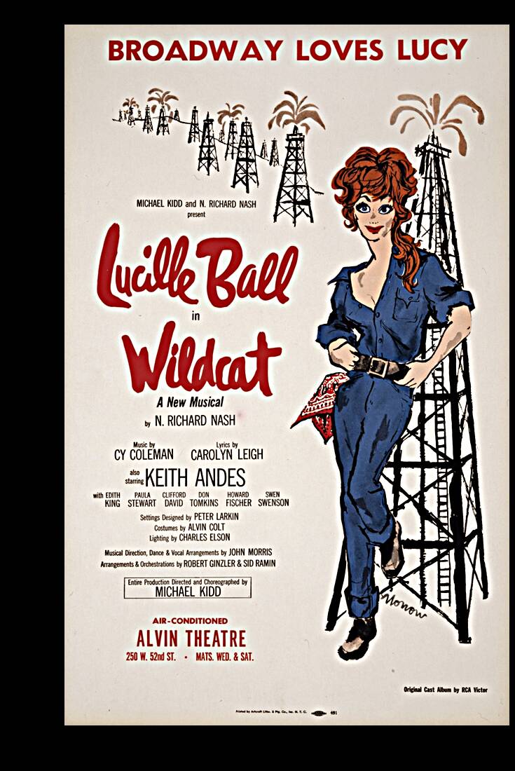 Lucille Ball lin Wildcat 1960 Artcraft Lithograph Poster 1905–1970 Reproduction