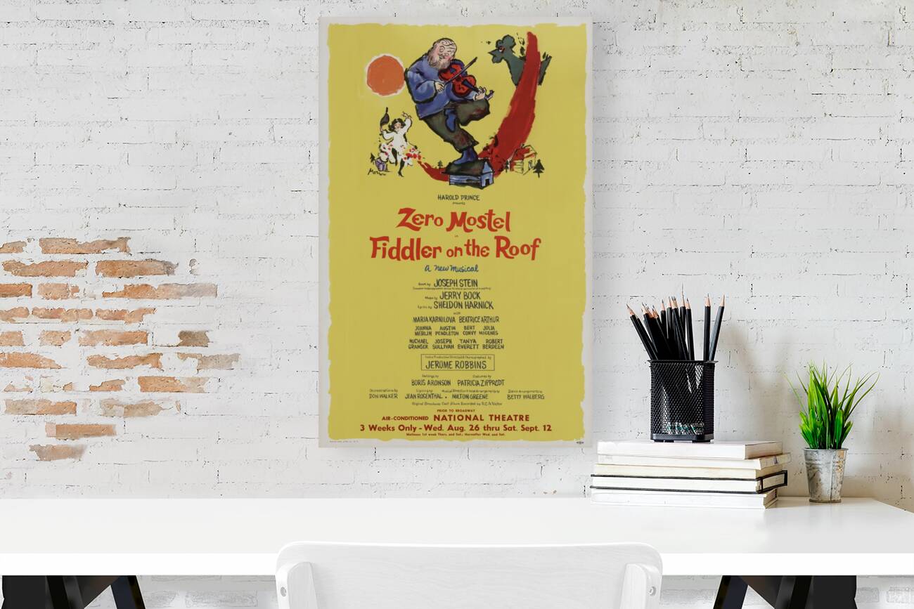 Harold Prince presents Zero Mostel in Fiddler on the roof 1964 Artcraft Lithograph American 1905–1970 Reproduction