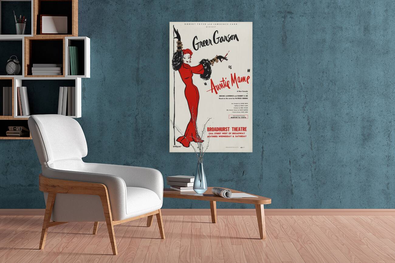 Greer Garson as ‘Auntie Mame’ 1958 Artcraft Lithograph Poster 1905–1970 Reproduction