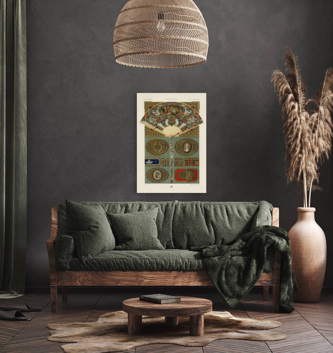 18th Century pattern. 1888 edition Lornement Polychrome by Albert Racine 1825–1893. Reproduction