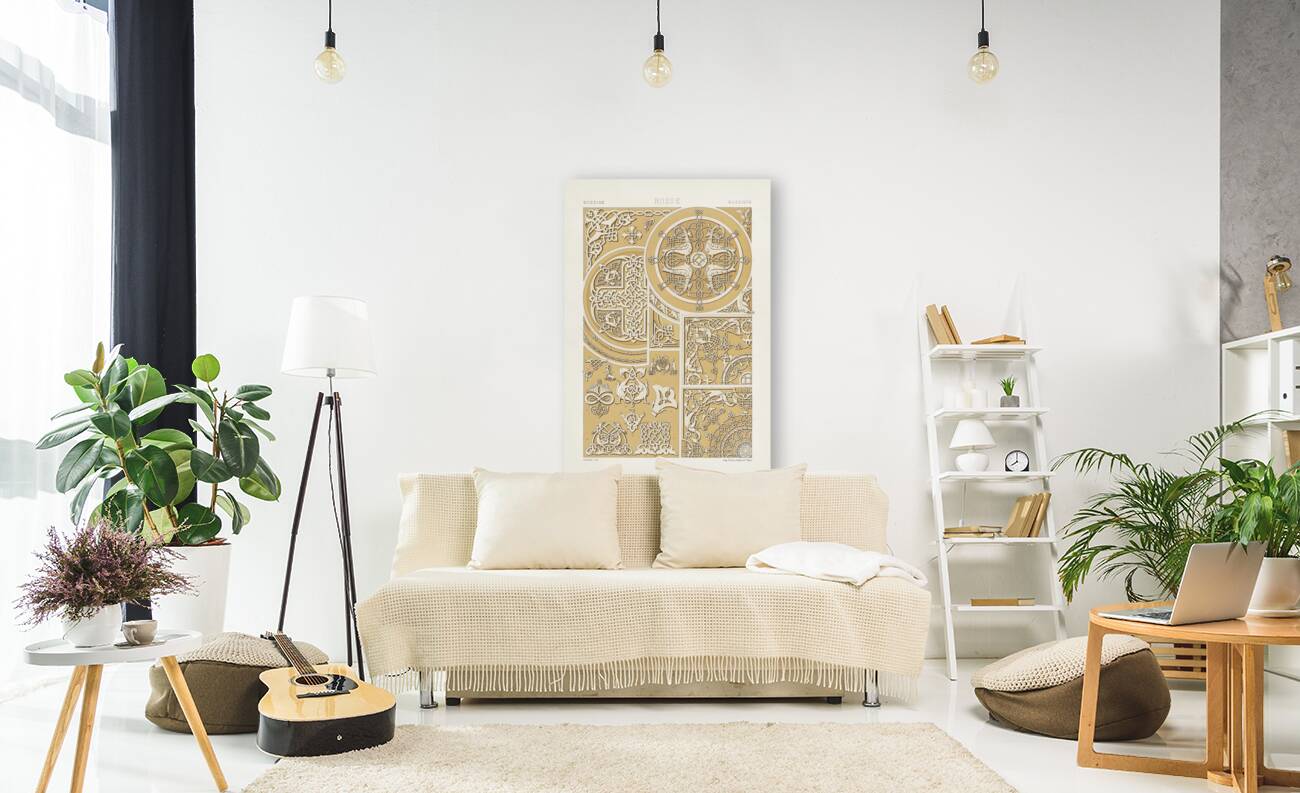 Russian pattern. 1888 edition Lornement Polychrome by Albert Racine 1825–1893. Reproduction