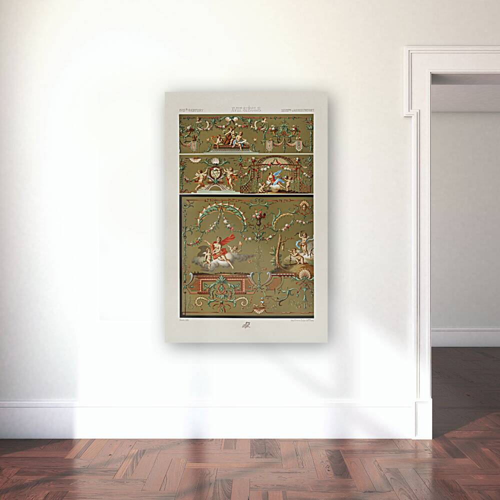 18th Century pattern. 1888 edition Lornement Polychrome by Albert Racine 1825–1893. Reproduction