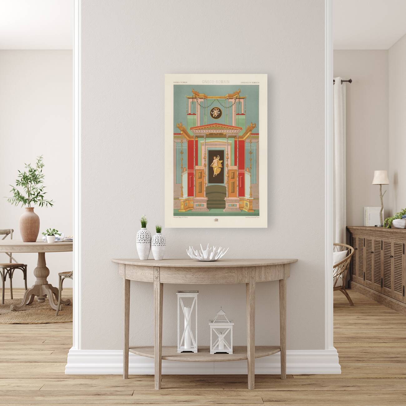 Greek-Roman pattern. 1888 edition Lornement Polychrome by Albert Racine 1825–1893. Reproduction