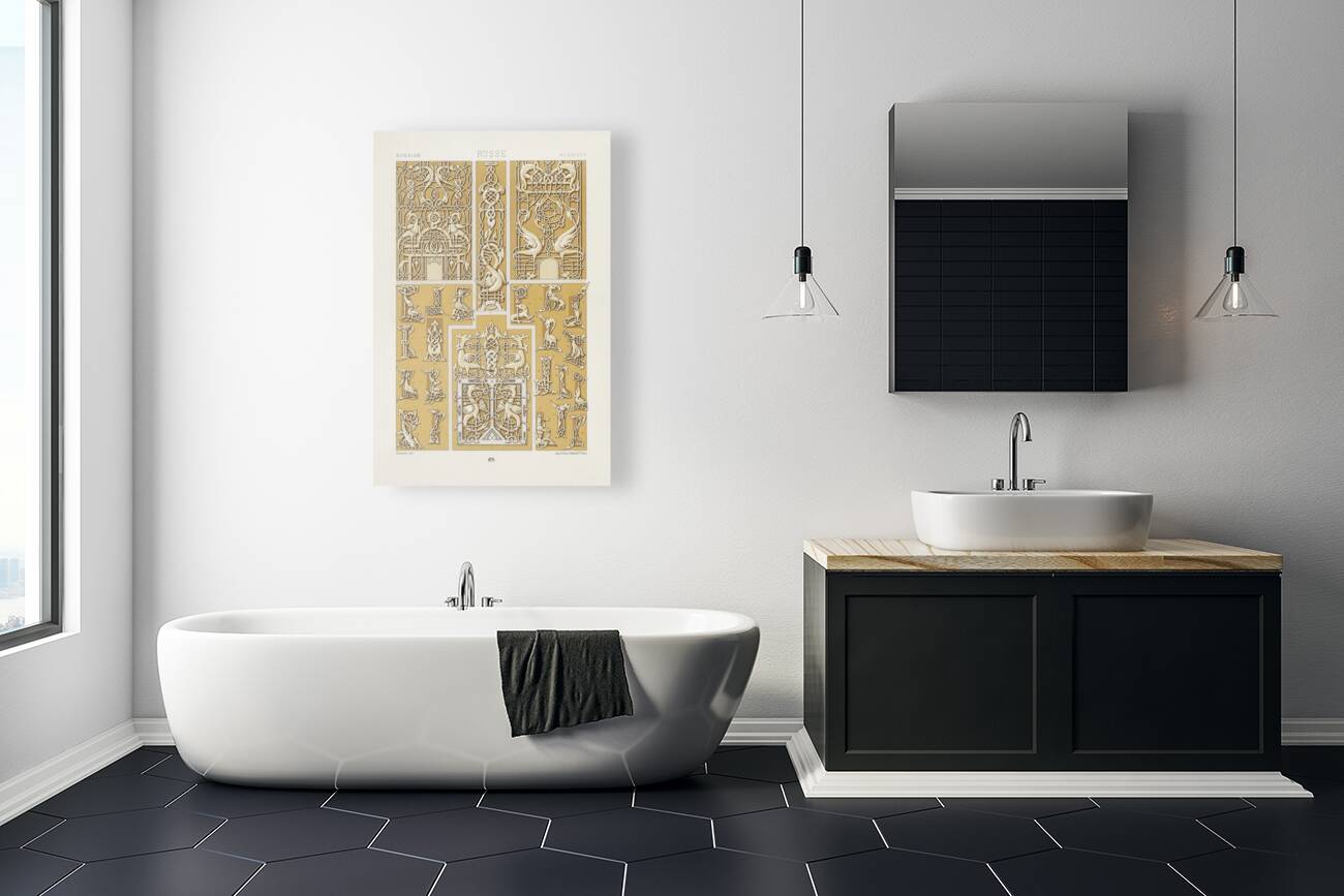 Russian pattern. 1888 edition Lornement Polychrome by Albert Racine 1825–1893. Reproduction