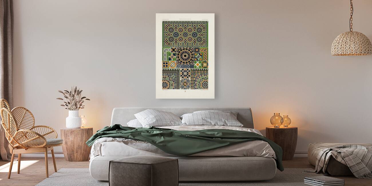 Moresque pattern Lornement Polychrome 1888 by Albert Racinet 1825-1893. 1888 edition. Reproduction