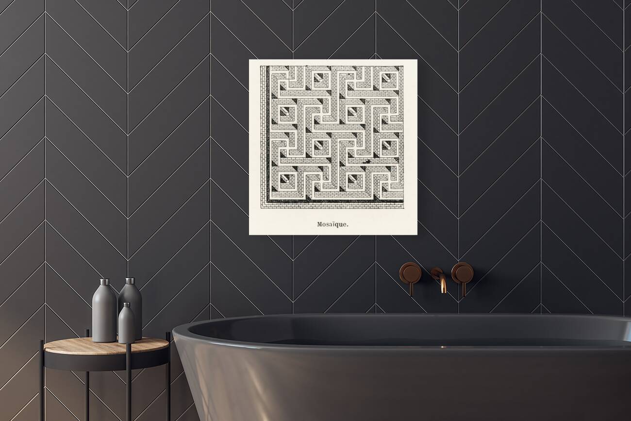 Mosaic pattern. 1888 edition Lornement Polychrome by Albert Racine 1825–1893. Reproduction