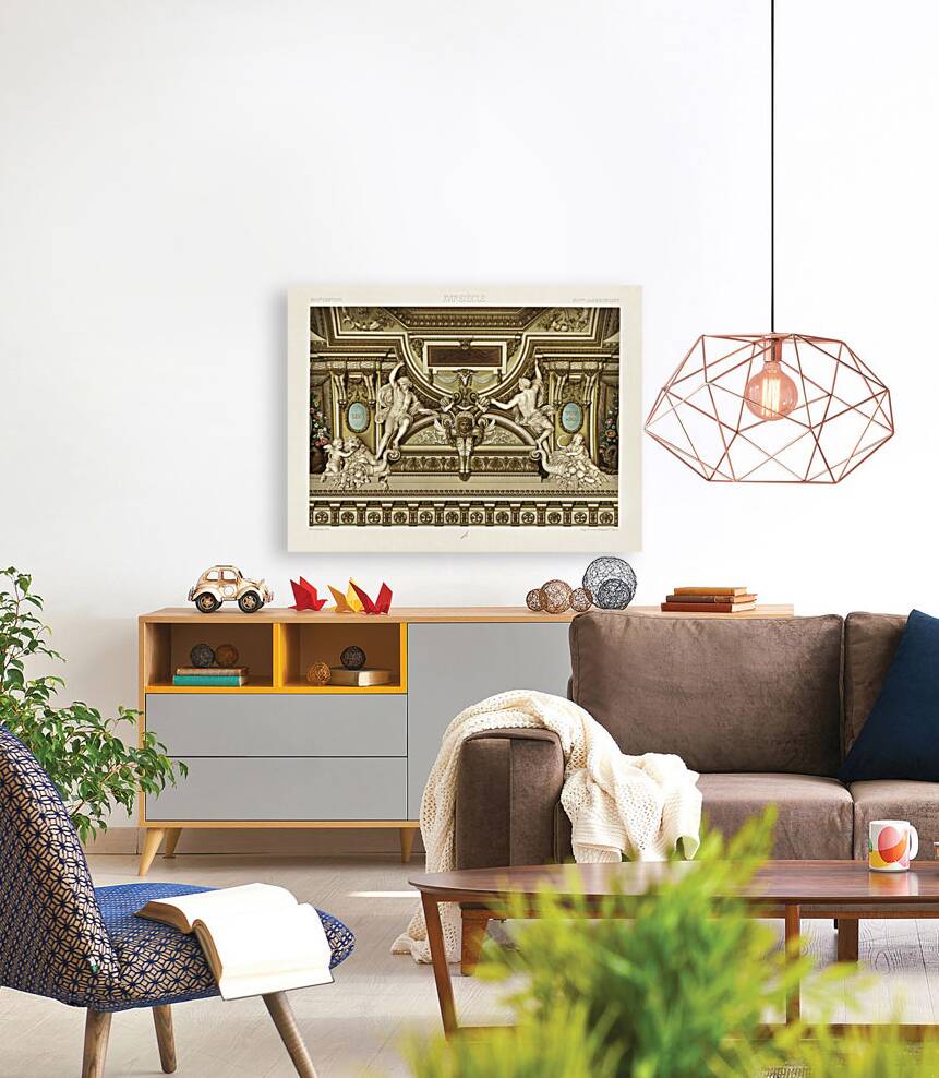 17th Century pattern. 1888 edition Lornement Polychrome by Albert Racine 1825–1893. Reproduction