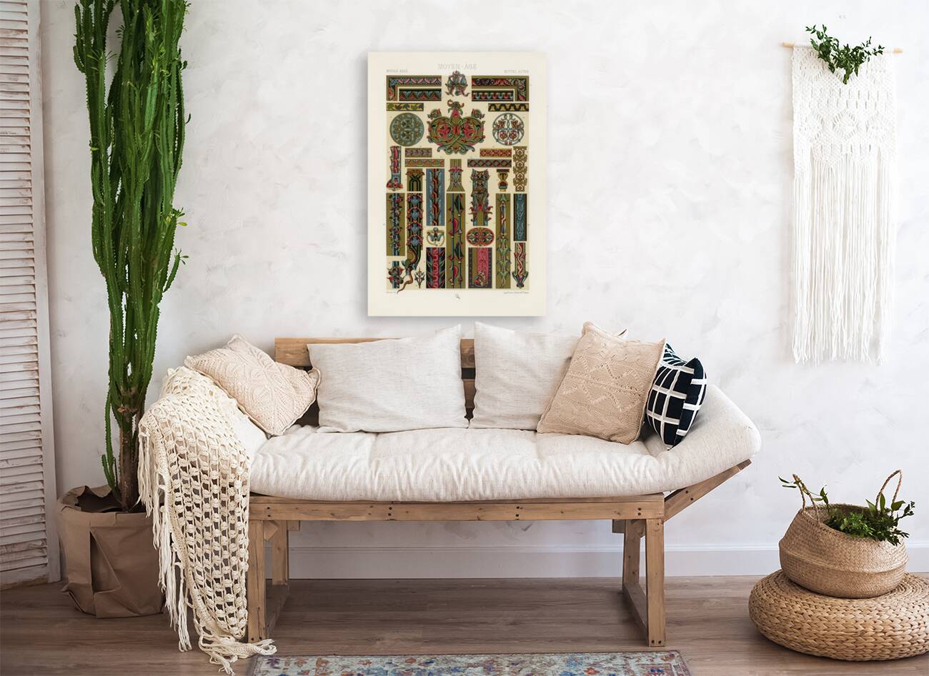 Middle-Ages pattern. 1888 edition Lornement Polychrome by Albert Racine 1825–1893. Reproduction