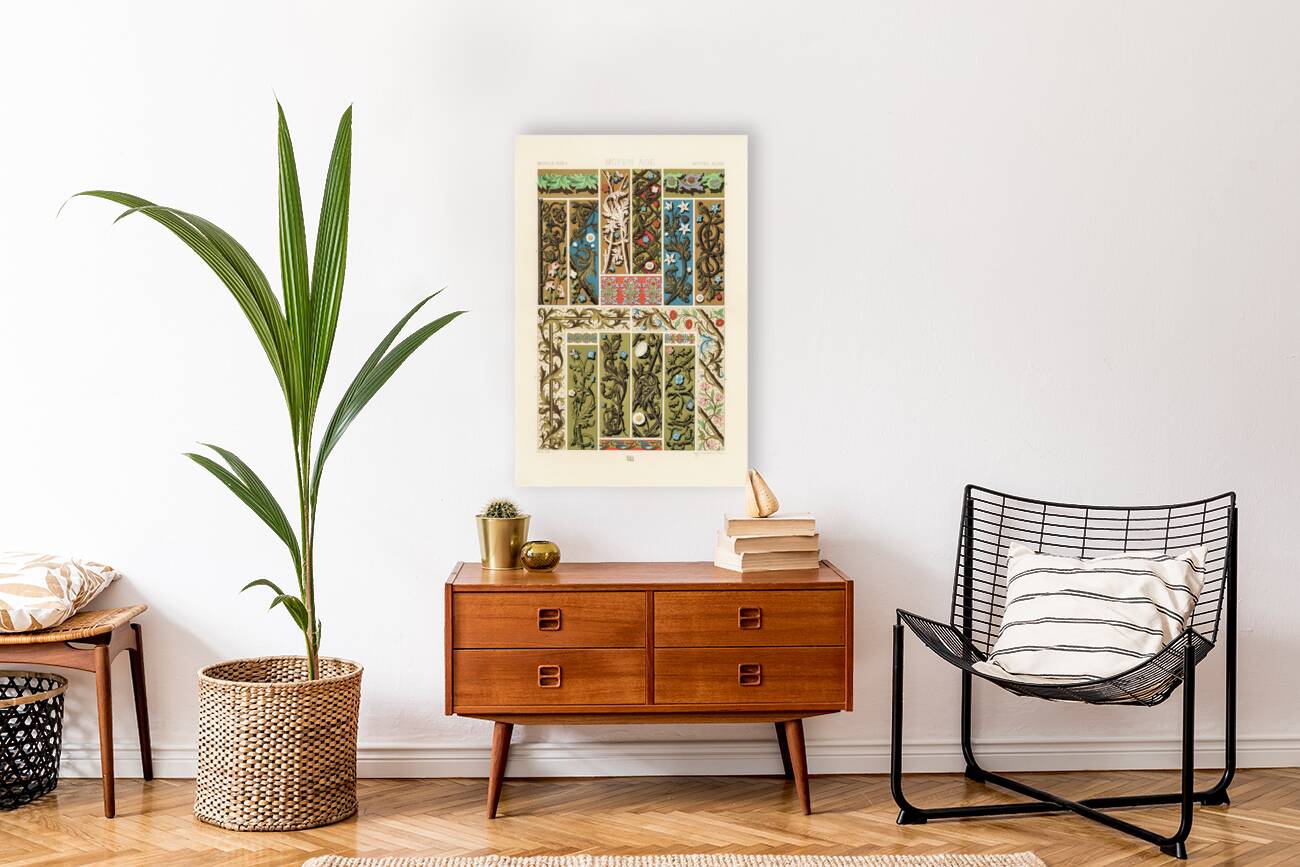 Middle-Ages pattern. 1888 edition Lornement Polychrome by Albert Racine 1825–1893. Reproduction