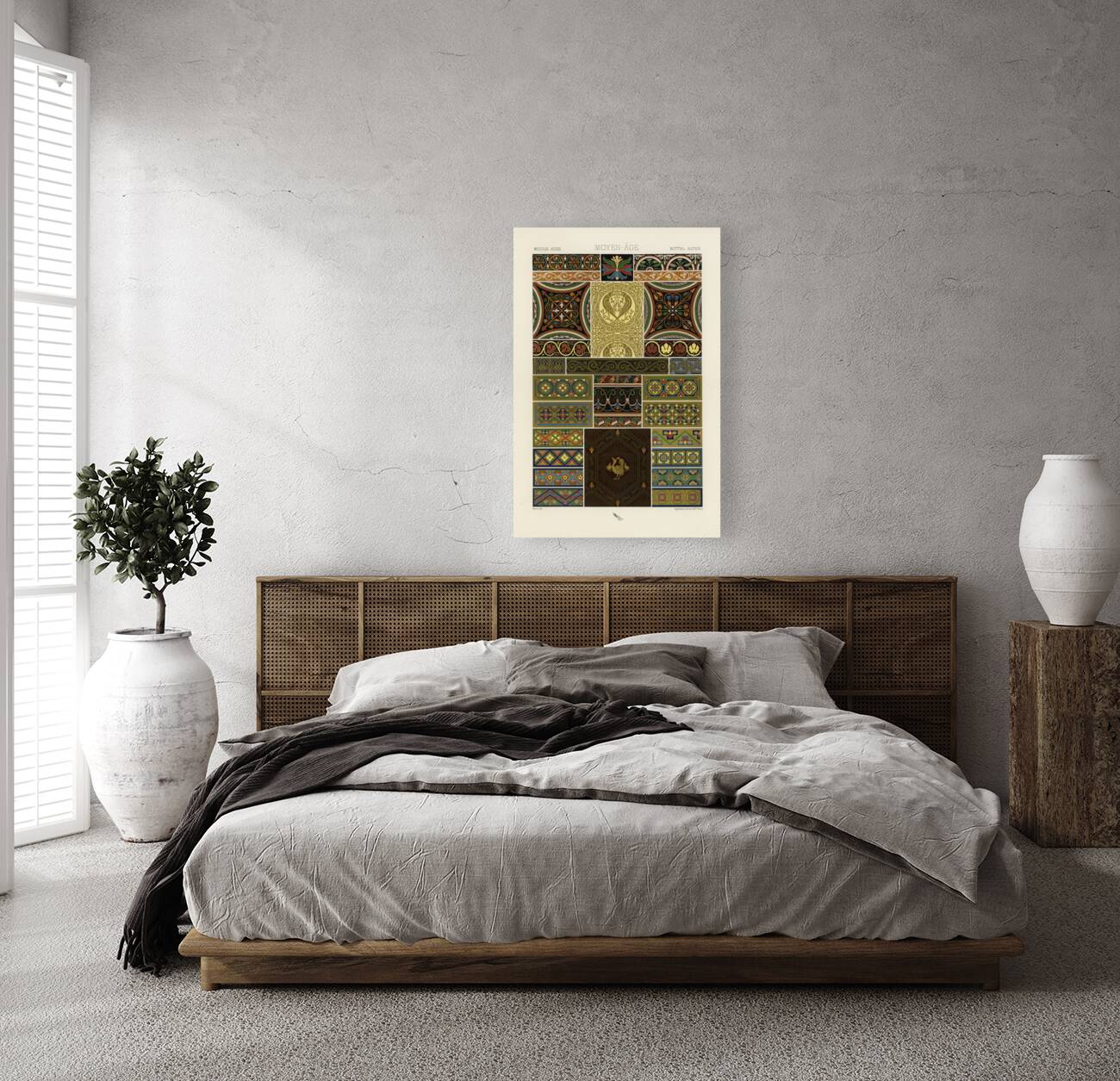 Middle-Ages pattern. 1888 edition Lornement Polychrome by Albert Racine 1825–1893. Reproduction