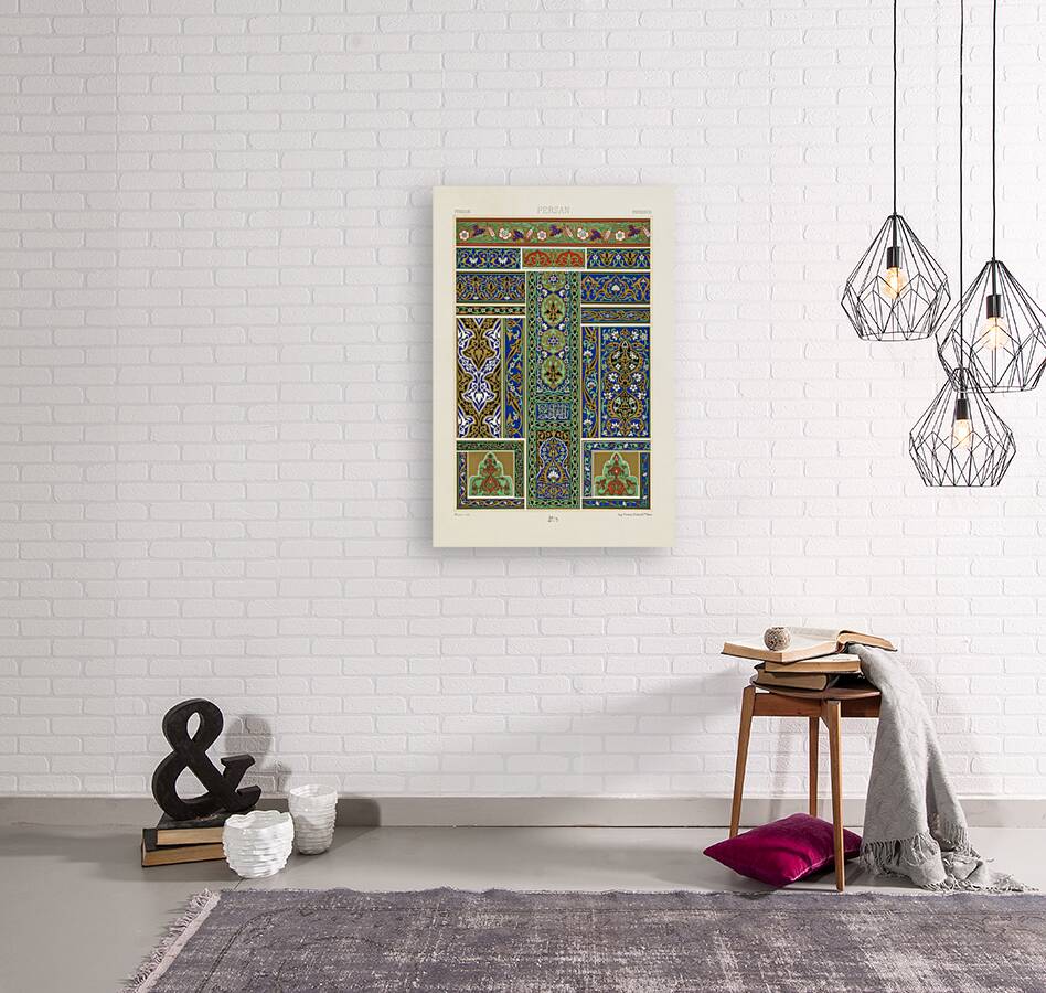 Persian pattern. 1888 edition Lornement Polychrome by Albert Racine 1825–1893. Reproduction