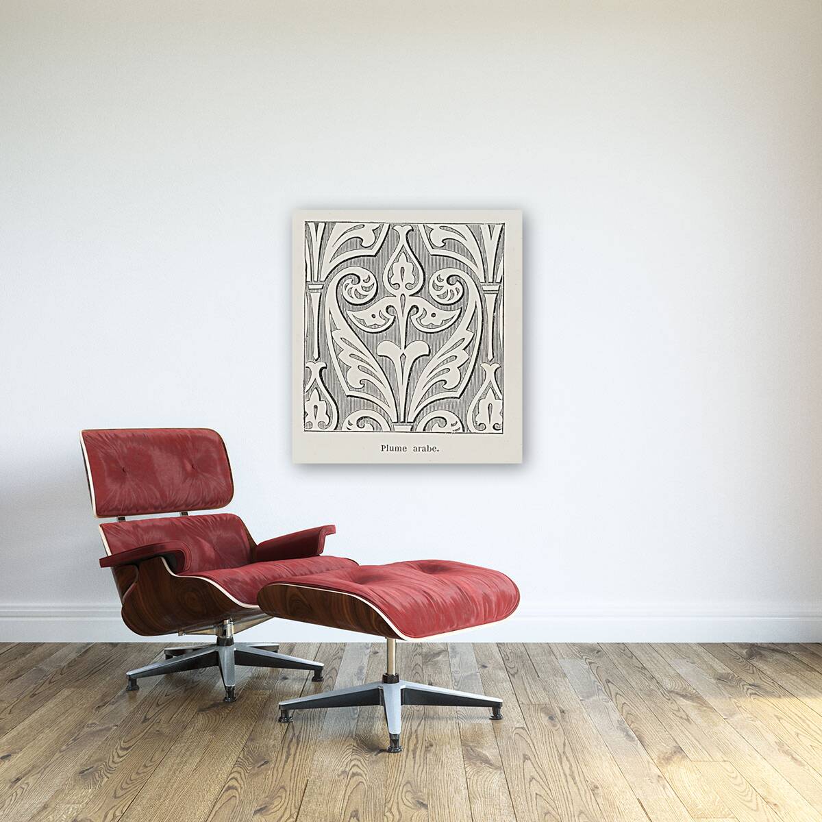 Arabic feather design. 1888 edition Lornement Polychrome by Albert Racine 1825–1893. Reproduction