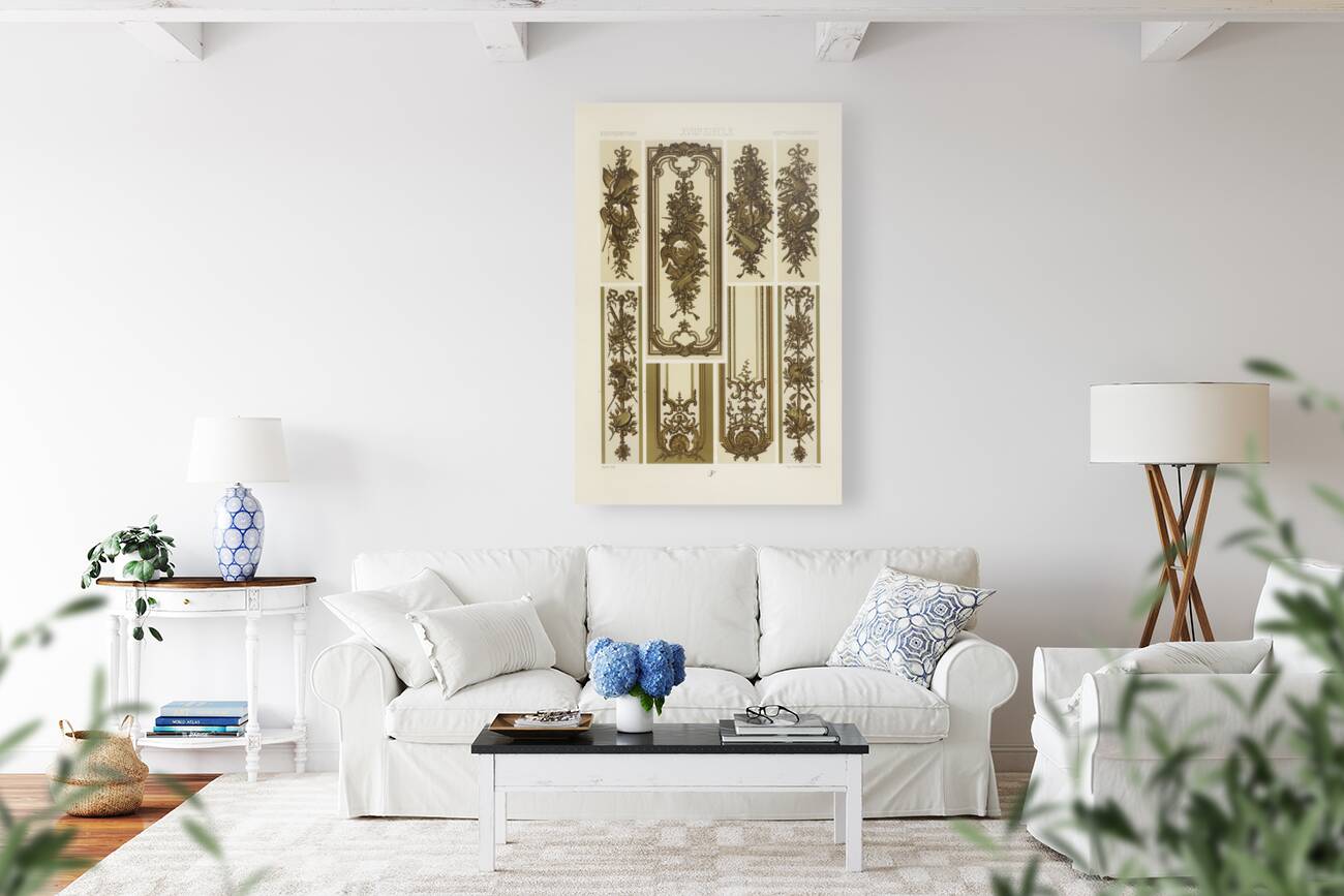 18th Century pattern. 1888 edition Lornement Polychrome by Albert Racine 1825–1893. Reproduction