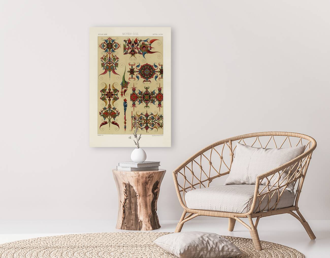 Middle-Ages pattern. 1888 edition Lornement Polychrome by Albert Racine 1825–1893. Reproduction