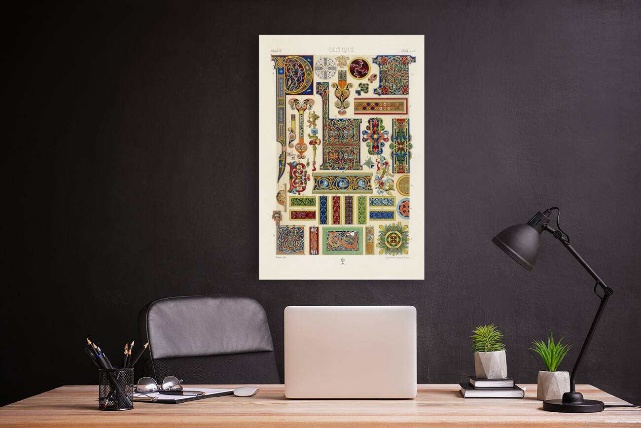 Celtic pattern. 1888 edition Lornement Polychrome by Albert Racine 1825–1893. Reproduction