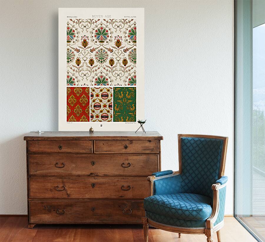 Middle-Ages pattern. 1888 edition Lornement Polychrome by Albert Racine 1825–1893. Reproduction